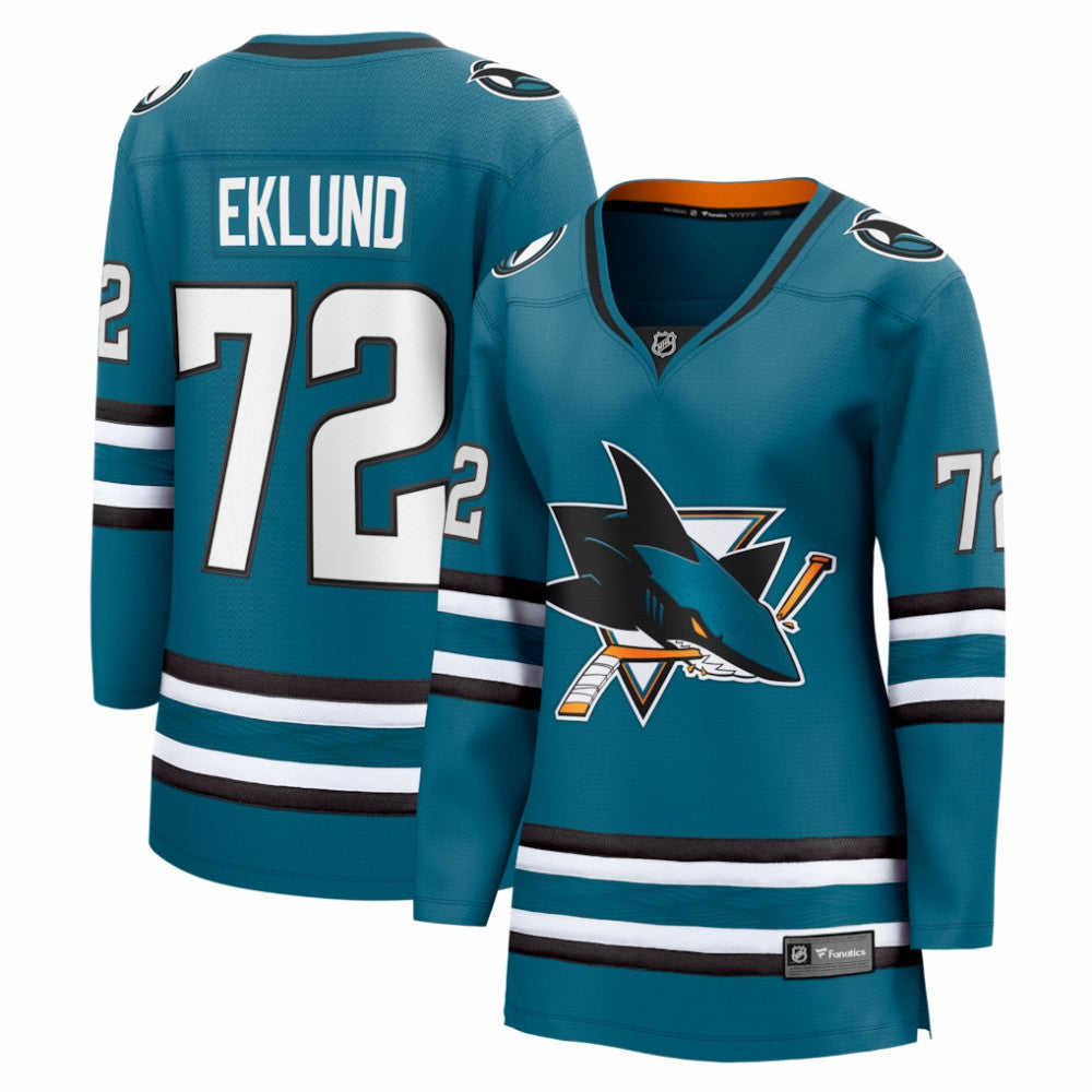 NHL William Eklund San Jose Sharks Fanatics Women's Home Breakaway Jersey - Teal