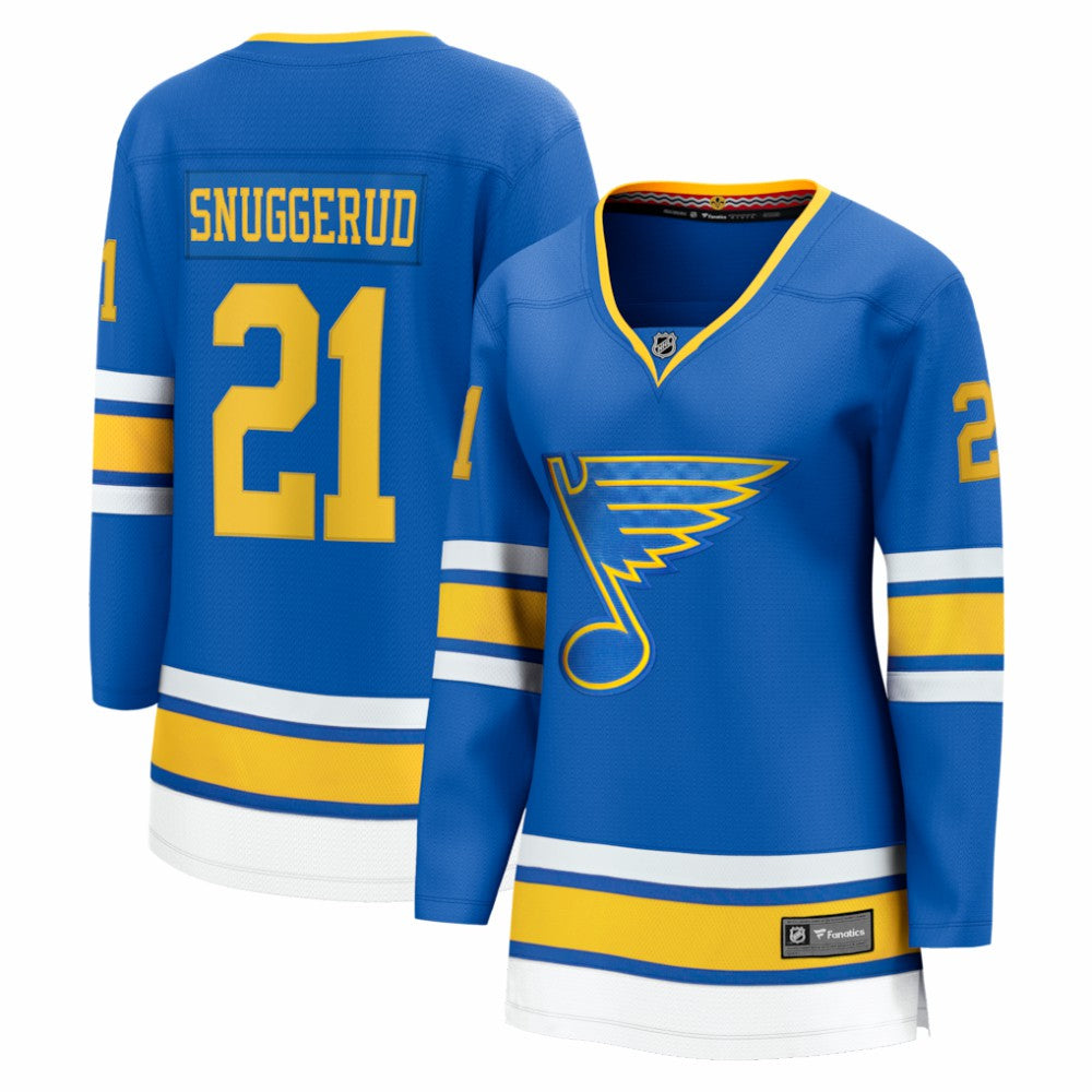 NHL Jimmy Snuggerud St. Louis Blues Fanatics Women's Home Breakaway Jersey - Blue