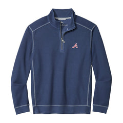 Atlanta Braves Tommy Bahama Montego Bay Half-Zip Sweatshirt - Navy Sweatshirts