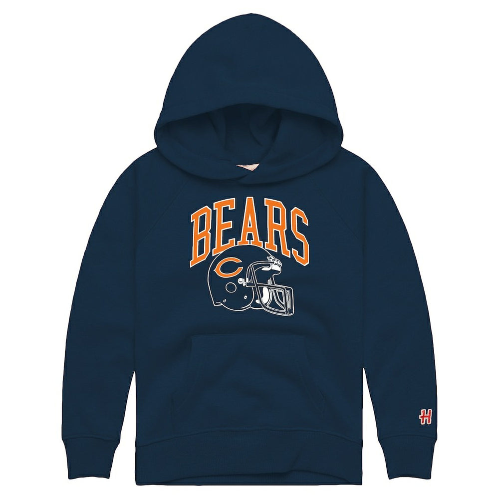 Chicago Bears Homage Youth Helmet Retro Tri-Blend Hoodie Navy