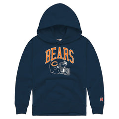 Chicago Bears Homage Youth Helmet Retro Tri-Blend Hoodie Navy