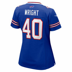 NFL Matthew Wright Buffalo Bills Women's Team Game Jersey - Royal