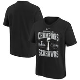 Seattle Seahawks Youth Super Bowl LX Champions Locker Room Trophy Collection Replica T-Shirt Black