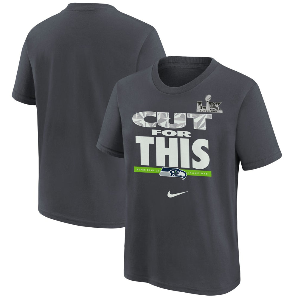 Seattle Seahawks Youth Super Bowl LX Champions Parade T-Shirt Charcoal