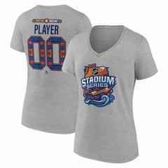 NHL,Custom Boston Bruins Women's 2026 NHL Stadium Series Personalized Name & Number V-Neck T-Shirt - Gray