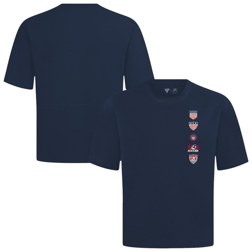 USMNT Levelwear Luxe Signature Knit Timeline T-Shirt Navy sale