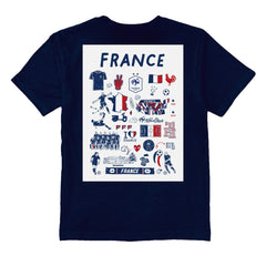 France National Team Vive La Fete Youth Impressions Artwork T-Shirt Navy sale