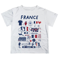 France National Team Vive La Fete Youth Impressions Artwork T-Shirt White sale