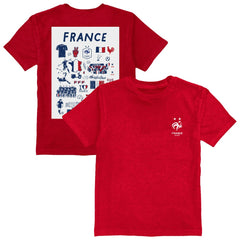 France National Team Vive La Fete Youth Impressions Artwork T-Shirt Red shop