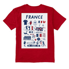 France National Team Vive La Fete Youth Impressions Artwork T-Shirt Red shop
