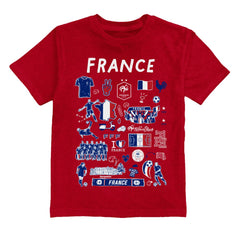 France National Team Vive La Fete Youth Impressions Artwork T-Shirt Red