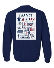 France National Team Vive La Fete Women's Impressions Artwork Sweatshirt Navy