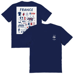 France National Team Vive La Fete Women's Impressions Artwork Fitted T-Shirt Navy