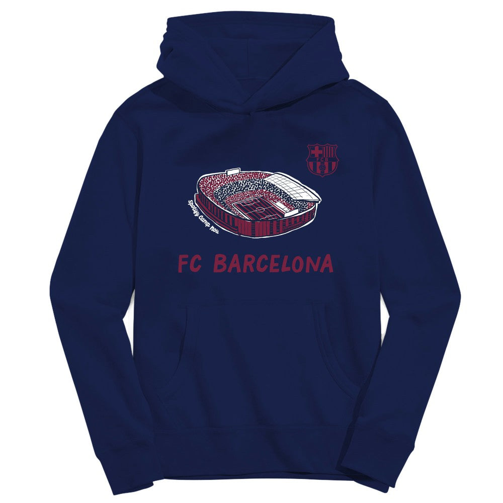 Barcelona Vive La Fete Youth Stadium Style Hoodie Navy sale