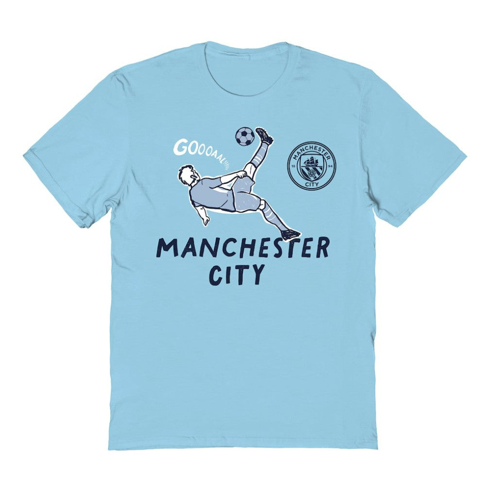 Manchester City Vive La Fete Youth Chilena Style T-Shirt Light Blue shop