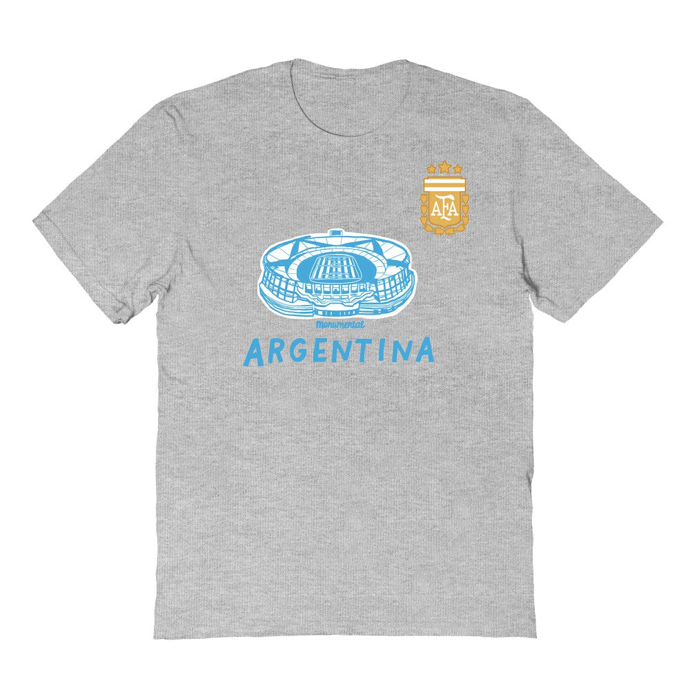 Argentina National Team Vive La Fete Youth Chilena Style T-Shirt Gray