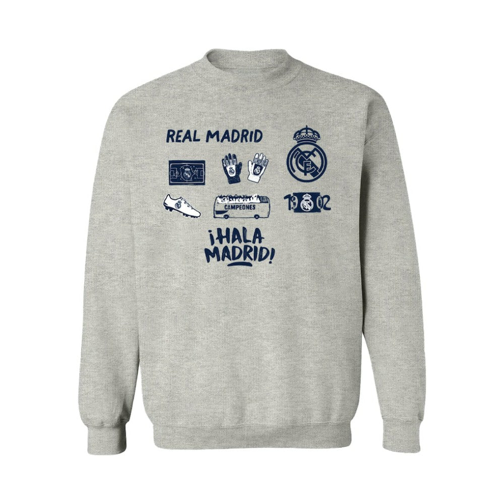 Real Madrid Vive La Fete Women's Impressions Icons Sweatshirt Gray shop