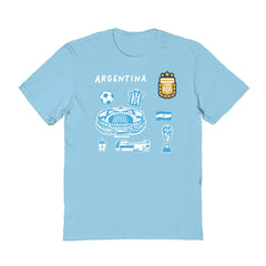 Argentina National Team Vive La Fete Women's Impressions Icons T-Shirt Light Blue