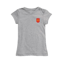 Spain National Team Vive La Fete Girls Youth Impressions Artwork Fitted T-Shirt Gray shop