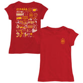 Spain National Team Vive La Fete Girls Youth Impressions Artwork Fitted T-Shirt Red sale