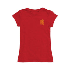 Spain National Team Vive La Fete Girls Youth Impressions Artwork Fitted T-Shirt Red sale