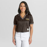San Diego Padres WEAR by Erin Andrews Women's Cropped Polo - Brown