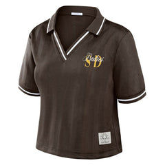 San Diego Padres WEAR by Erin Andrews Women's Cropped Polo - Brown