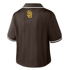 San Diego Padres WEAR by Erin Andrews Women's Cropped Polo - Brown