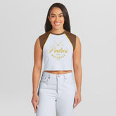 San Diego Padres WEAR by Erin Andrews Women's Cooperstown Cropped Raglan Tank Top - White Tanks