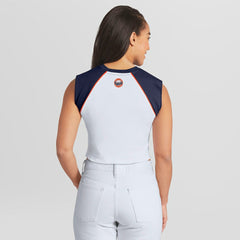 Houston Astros WEAR by Erin Andrews Women's Cooperstown Cropped Raglan Tank Top - White Tanks