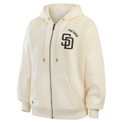 San Diego Padres WEAR by Erin Andrews Women's Full-Zip Hoodie - Cream Hoodies