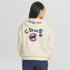Chicago Cubs WEAR by Erin Andrews Women's Full-Zip Hoodie - Cream Hoodies