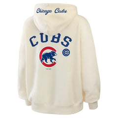 Chicago Cubs WEAR by Erin Andrews Women's Full-Zip Hoodie - Cream Hoodies