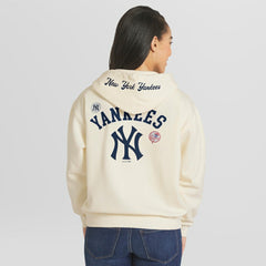 New York Yankees WEAR by Erin Andrews Women's Full-Zip Hoodie - Cream Hoodies