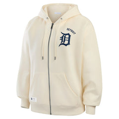 Detroit Tigers WEAR by Erin Andrews Women's Full-Zip Hoodie - Cream Hoodies