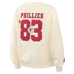 Philadelphia Phillies WEAR by Erin Andrews Women's Heavyweight Crew Neck Sweatshirt - Cream Sweatshirts