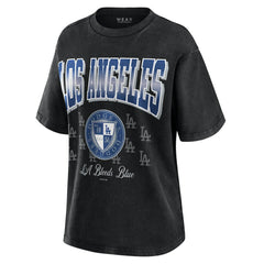 Los Angeles Dodgers WEAR by Erin Andrews Women's Oversized Boyfriend T-Shirt - Black T-shirts