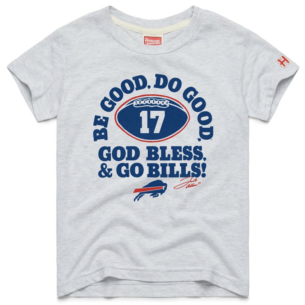 Josh Allen Buffalo Bills Homage Youth Be Good Do Good Signature Tri-Blend T-Shirt Gray