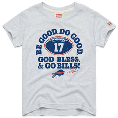 Josh Allen Buffalo Bills Homage Youth Be Good Do Good Signature Tri-Blend T-Shirt Gray