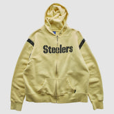 Pittsburgh Steelers Reebok 2000s Hooded Full Zip Sweatshirt Yellow Vintage