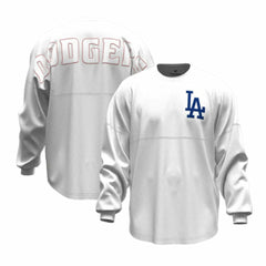 Los Angeles Dodgers Fanatics Women's Baseball Stitch Spirit Jersey Long Sleeve T-Shirt - White Jerseys