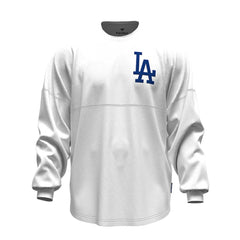 Los Angeles Dodgers Fanatics Women's Baseball Stitch Spirit Jersey Long Sleeve T-Shirt - White Jerseys