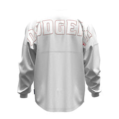 Los Angeles Dodgers Fanatics Women's Baseball Stitch Spirit Jersey Long Sleeve T-Shirt - White Jerseys