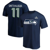 Jaxon Smith-Njigba Seattle Seahawks Super Bowl LX Patch Big & Tall Name & Number T-Shirt College Navy