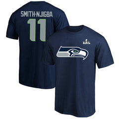 Jaxon Smith-Njigba Seattle Seahawks Super Bowl LX Patch Big & Tall Name & Number T-Shirt College Navy
