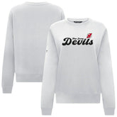NHL New Jersey Devils Levelwear Women's Yvette Big Script Tri-Blend Sweatshirt - White