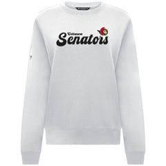 NHL Ottawa Senators Levelwear Women's Yvette Big Script Tri-Blend Sweatshirt - White