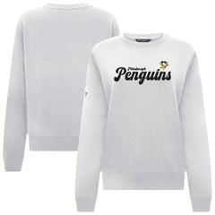 NHL Pittsburgh Penguins Levelwear Women's Yvette Big Script Tri-Blend Sweatshirt - White