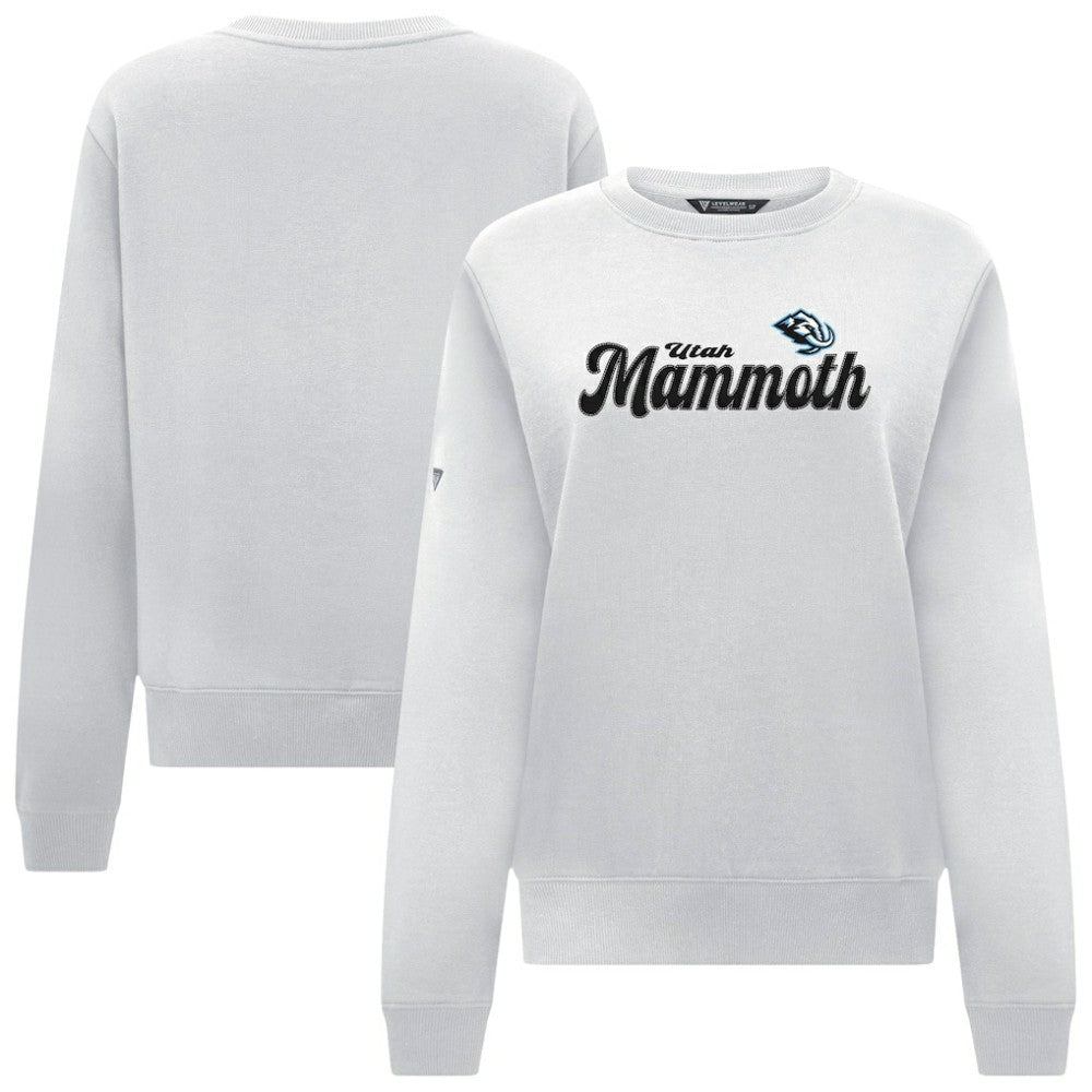 NHL Utah Mammoth Levelwear Women's Yvette Big Script Tri-Blend Sweatshirt - White