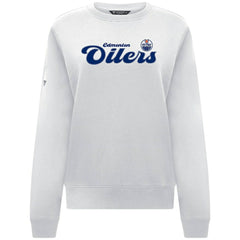 NHL Edmonton Oilers Levelwear Women's Yvette Big Script Tri-Blend Sweatshirt - White